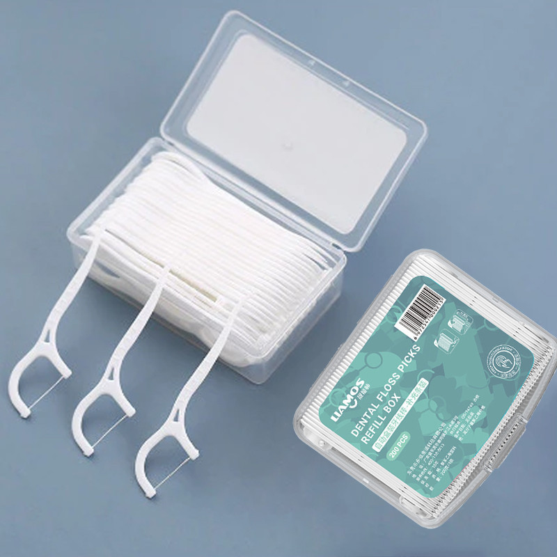 200 peças de fio dental arqueado ultrafino, adequado para crianças limparem, vem com uma c...