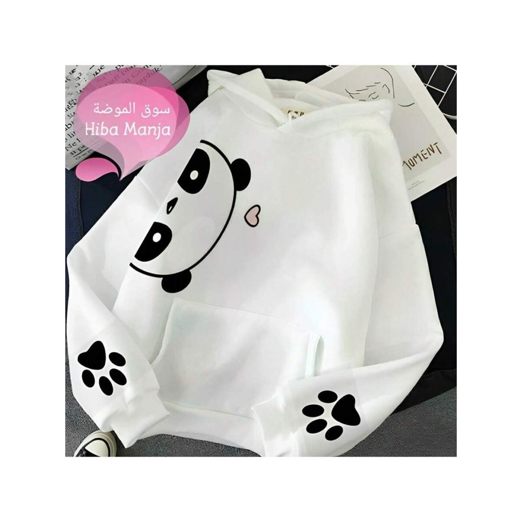 Casaco Moletom Canguru Estampa Panda patas Casual Inverno Tendencia, agasalho, sueter