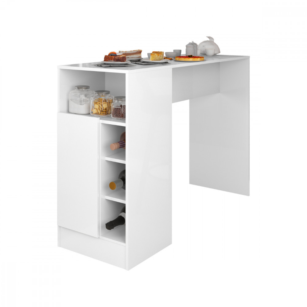 Bancada Gourmet com Nicho 1 Porta Branco Atualle - Home & Living