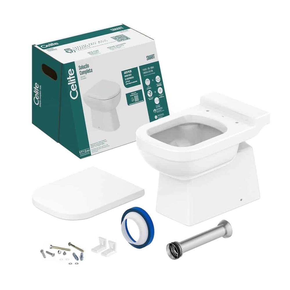 Kit Vaso Sanitário Celite Convencional Elite + Acessórios de Fixação BCO em Oferta na Shopee