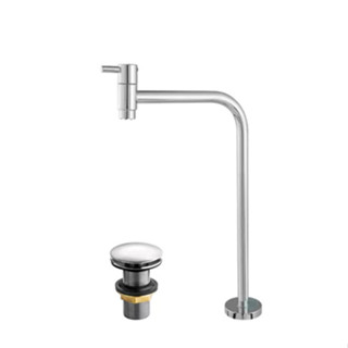 Torneira Banheiro Inox Alta 90º Cuba + Válvula Click Cromado 7/8 em Oferta na Shopee