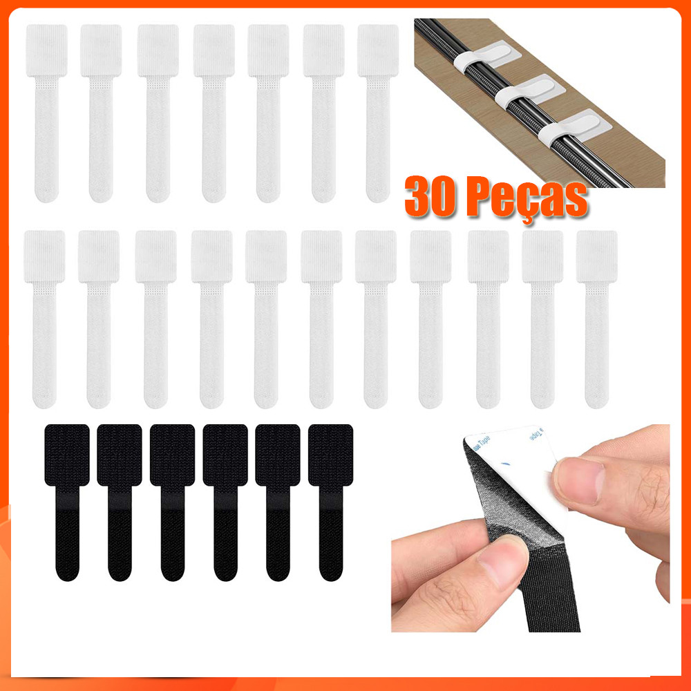 30Pcs Abraçadeiras De Cabo Soltáveis Reutilizáveis Nylon