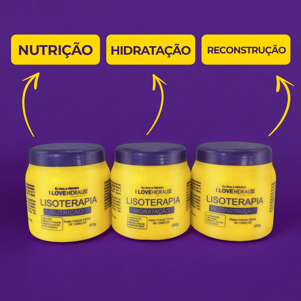 Cronograma Lisoterapia 300g Hidratação Nutrição Reconstrução