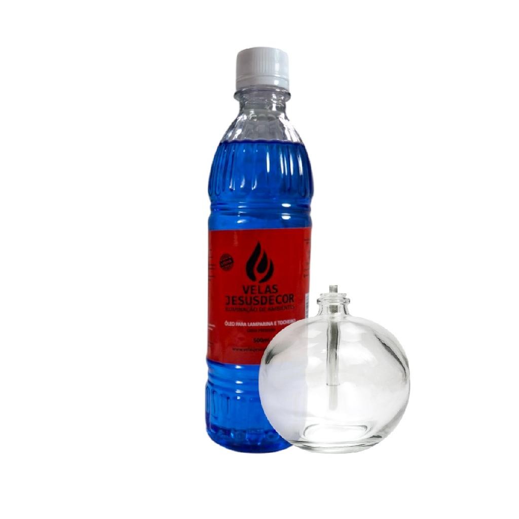 Fluído 500ml Longa Duração Vela Lamparina Vidro 100ml Dia Dos Namorados Premium Pavio Infinito