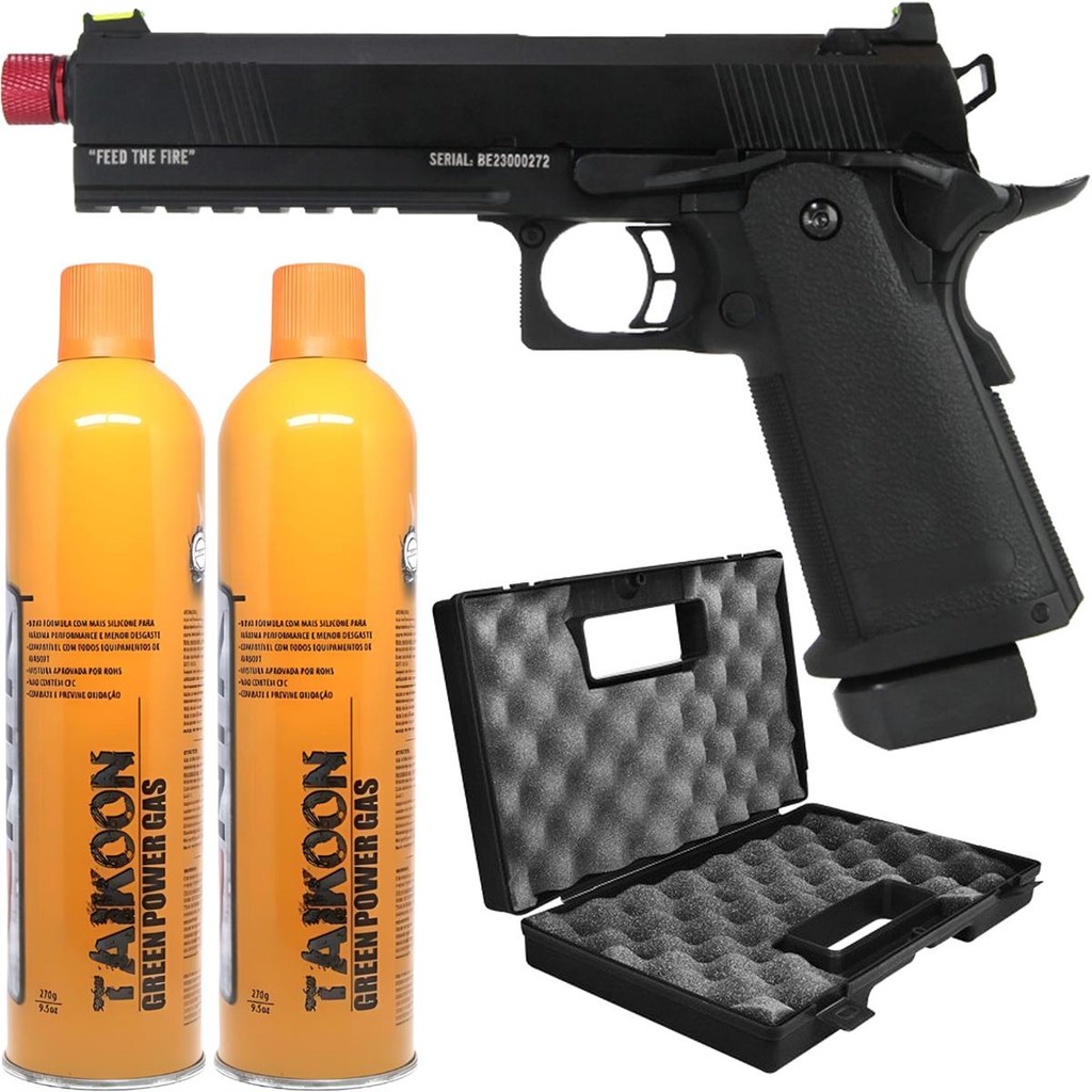 Pistola Airsoft GBB HI CAPA 5.1 Black Evil - TAG + 2 Propulsores + Maleta - Sports & Outdoors
