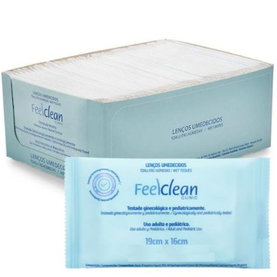 LENCOS UMEDECIDOS CLINICO EMBALADO INDIVIDUAL FEELCLEAN CX C/ 50 em Oferta na Shopee