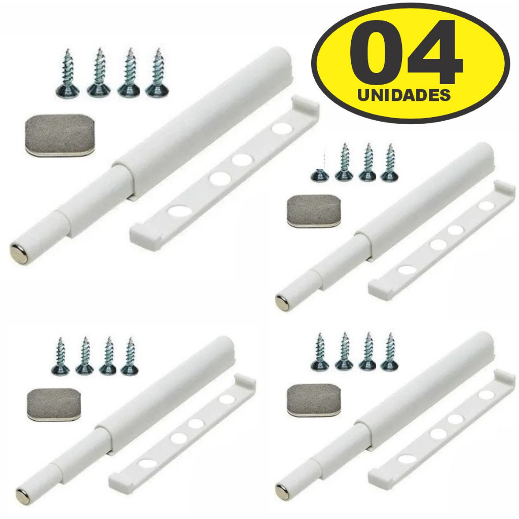 4 Pulsador Tip-on Fecho Toque Magnetico Porta Gaveta Moveis em Oferta na Shopee
