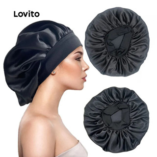 Lovito Touca De Dormir Casual De Cetim Liso, Cor Sólida, Cuidados Para Cabelo, Ferramentas Para Mulheres LCS09044 em Oferta na Shopee