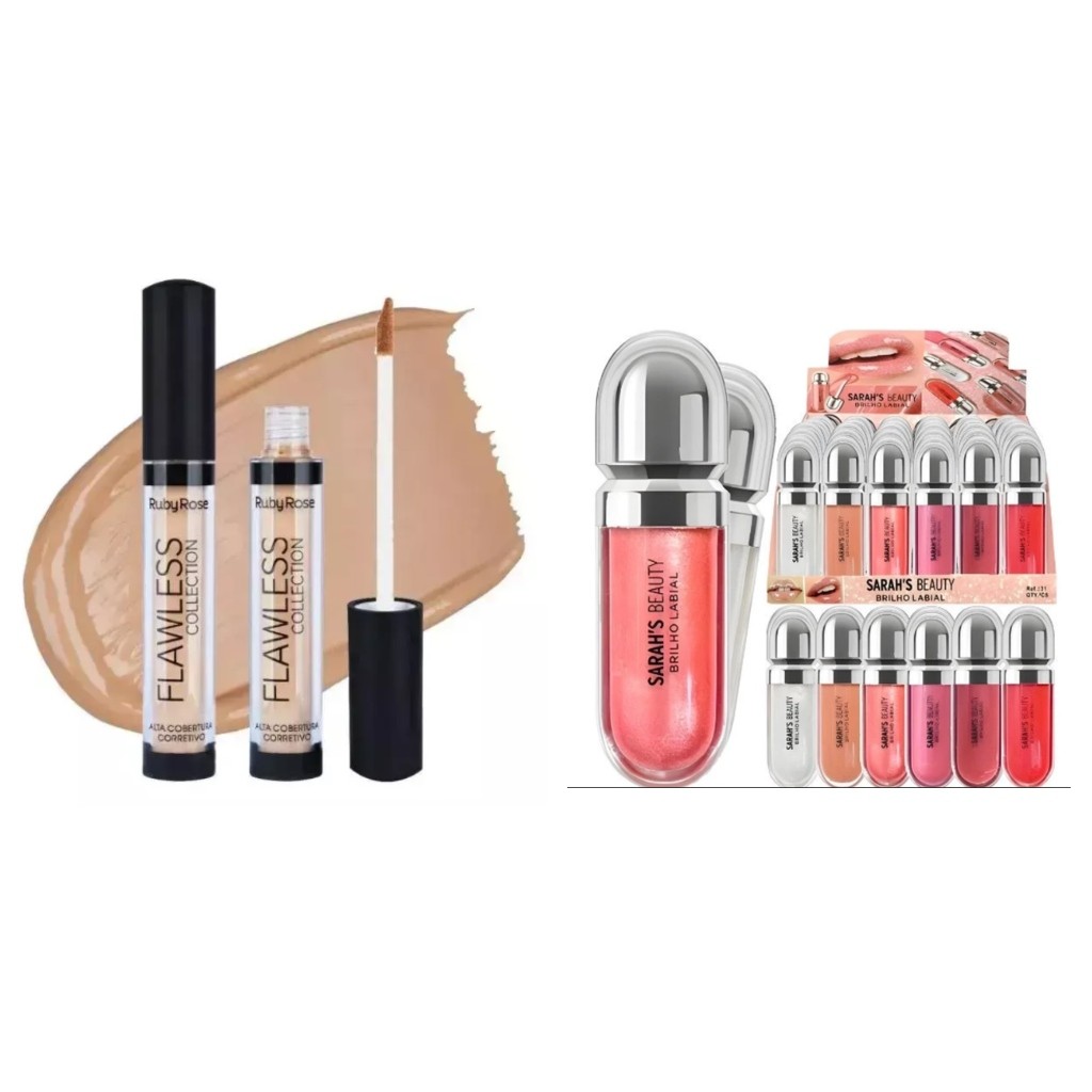 KIT 2 Corretivo Flawless Naked Ruby Rose HB8080- Conjunto Econômico de Maquiagem