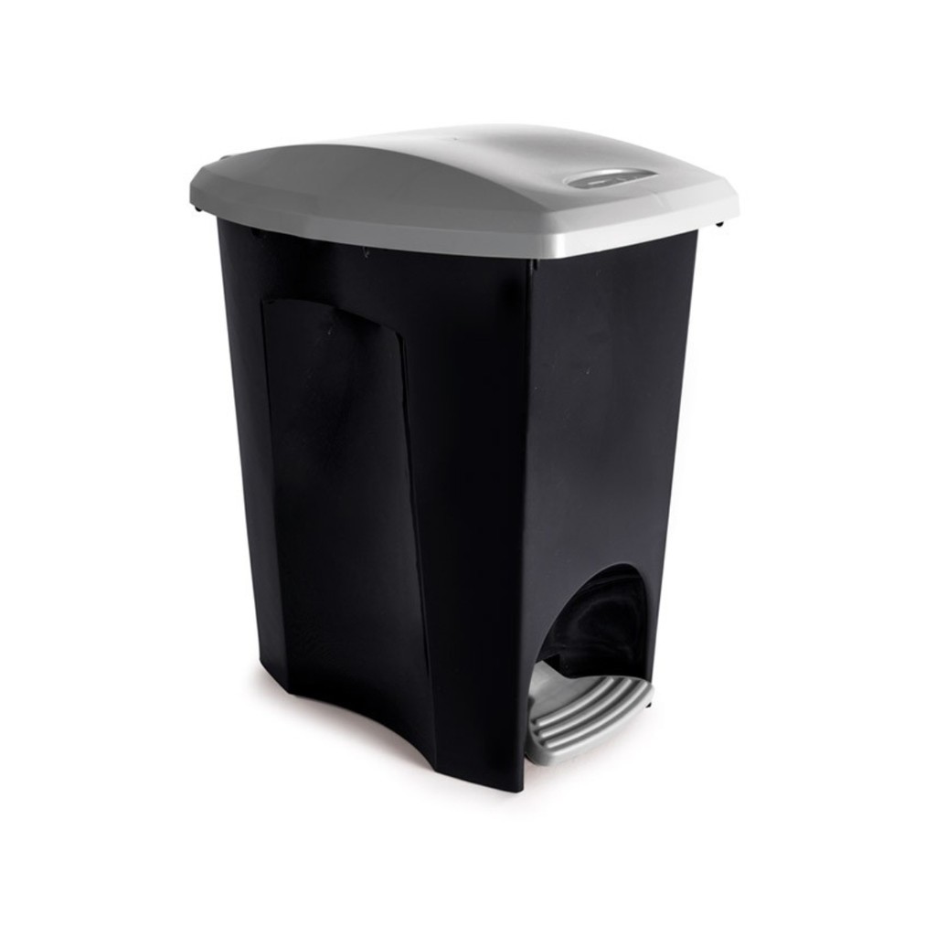 Lixeira Com Pedal 7l Para Cozinha Banheiro Escritório Com Pedal Preto Plasutil em Oferta na Shopee