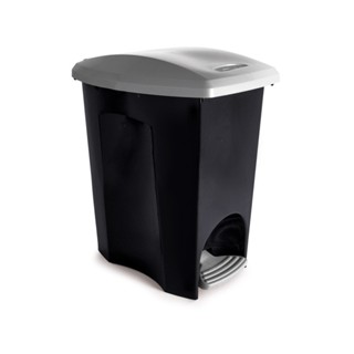 Lixeira Com Pedal 7l Para Cozinha Banheiro Escritório Com Pedal Preto Plasutil em Oferta na Shopee