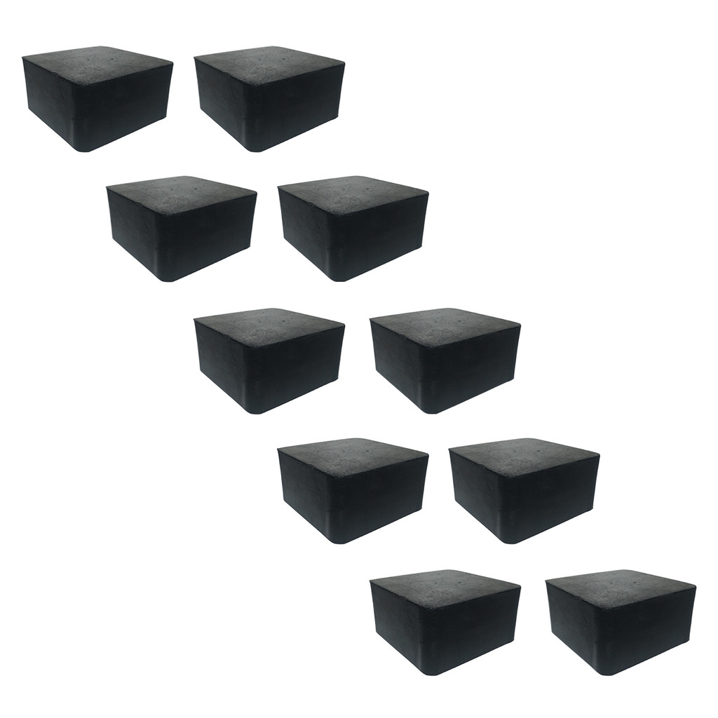 Kit 10 Calços De Borracha Maciços 100x100x50mm Antivibração Impacto Borrachas Londrina