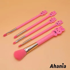 Ahania Kit 5 Pincéis De Maquiagem Formato Coelhinho
