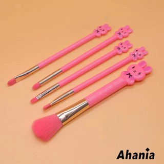 Ahania Kit 5 Pincéis De Maquiagem Formato Coelhinho