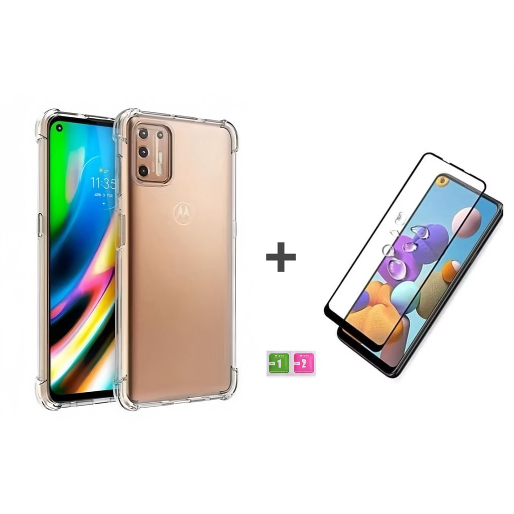 Capa Capinha Motorola G9 plus Anti Impacto Transparente + película Vrido 3D / 9D em Oferta na Shopee