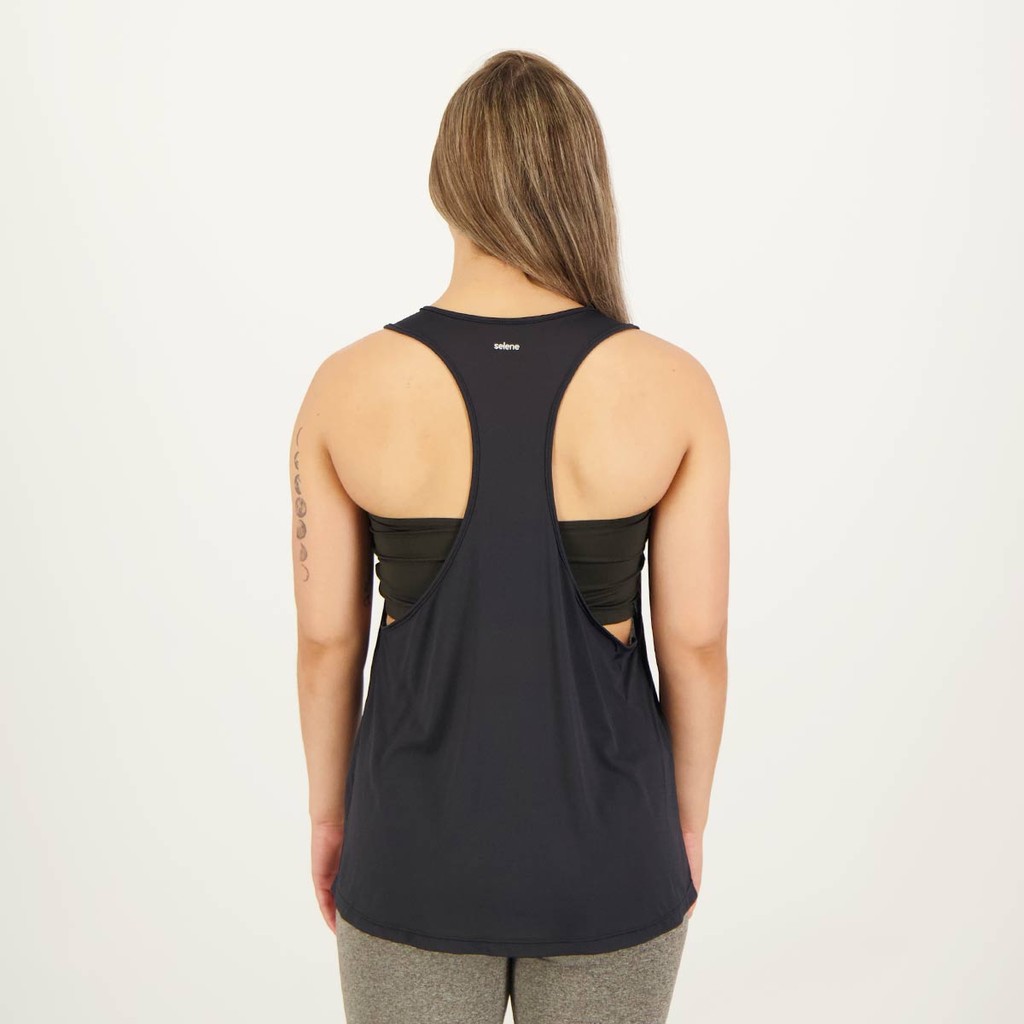 Detalhes do Regata Cavada Selene Feminina Preta