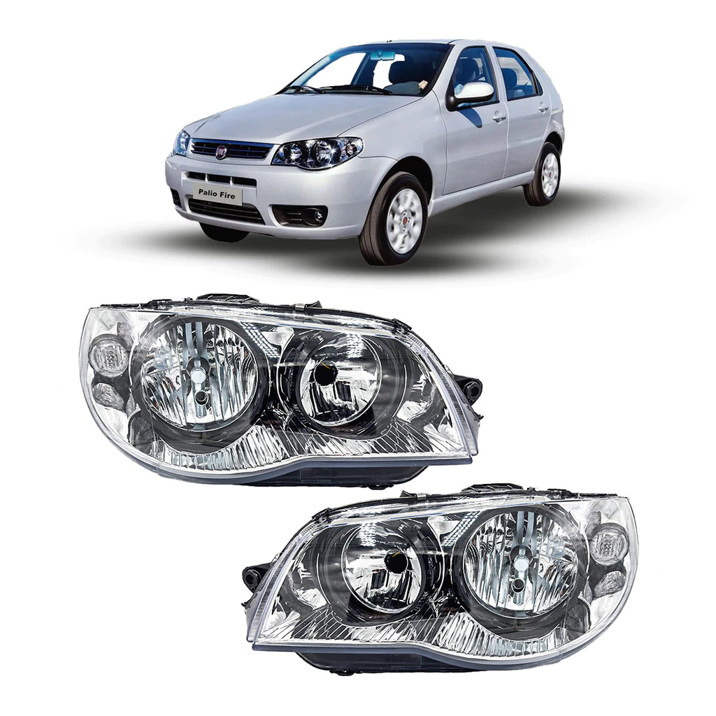 Farol Palio G3 2003 A 2014 Máscara Cromada Aro Preto