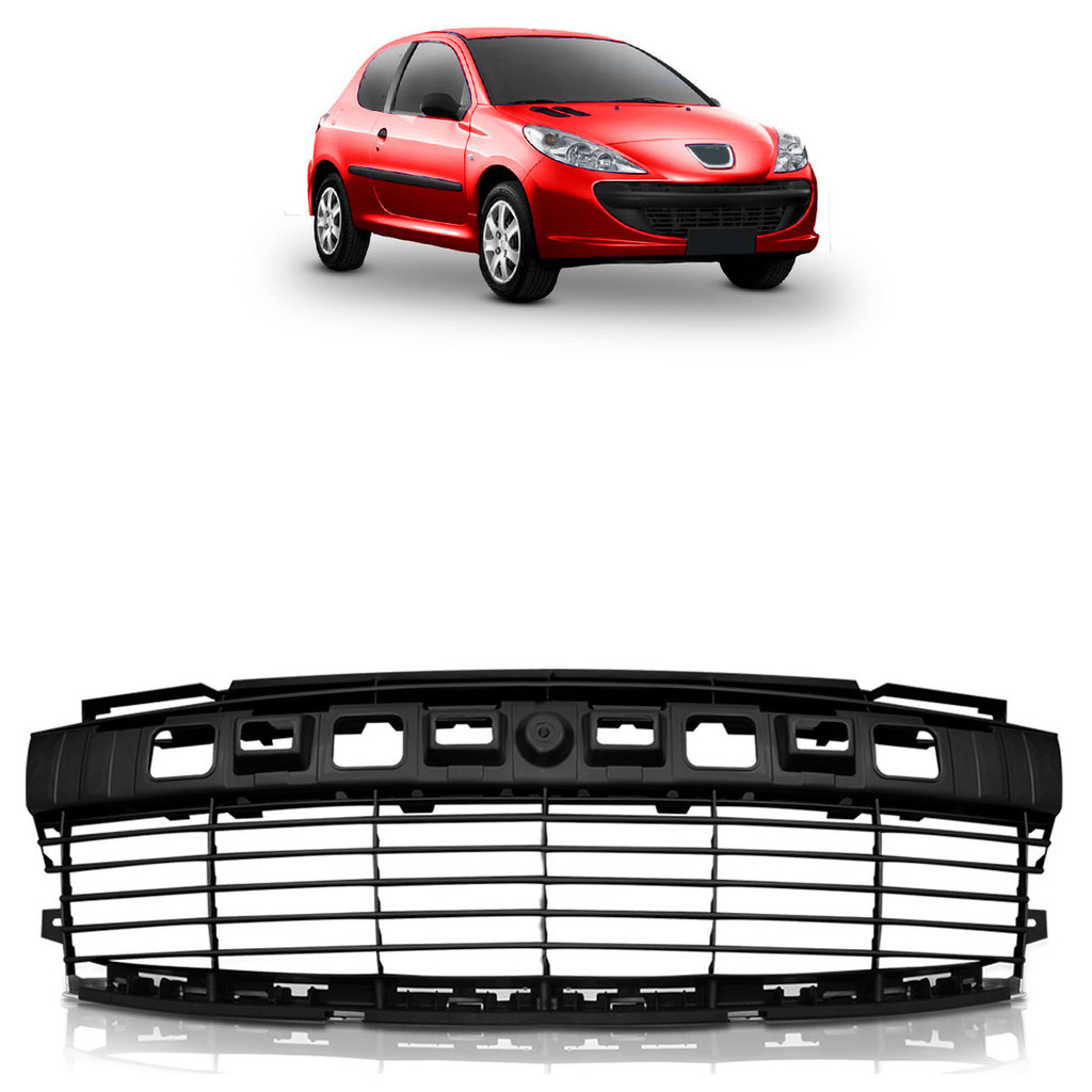 Grade Central Parachoque Dianteiro 207 2008 2009 2010 2011 2012 2013 Preto em Oferta na Shopee