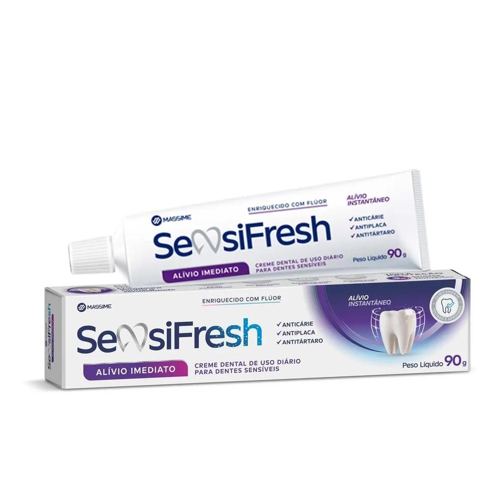 Creme Dental Sensifresh Alivio Imediato 90g em Oferta na Shopee