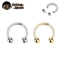 Piercing Titânio G23 Ferradura Titânio Zircônia | Septo Daith Helix Mamilo e Outros
