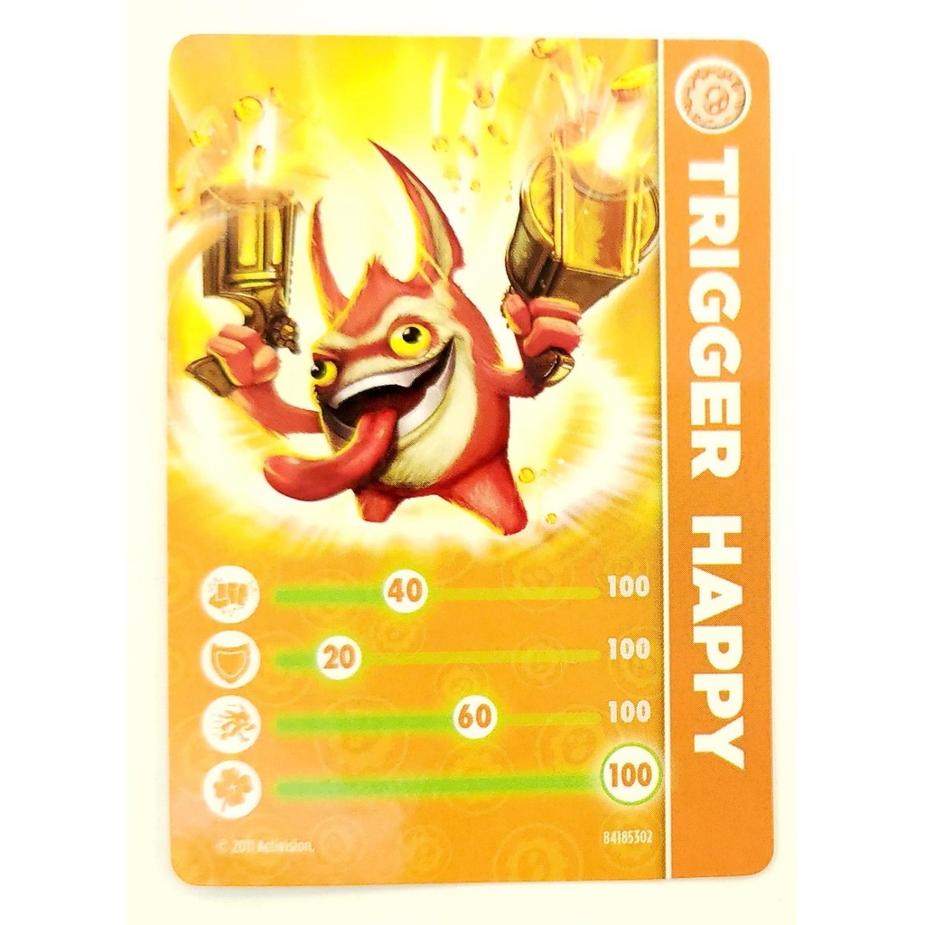 Card Skylanders Spyros Adventure Trigger Happy Colecao TCG