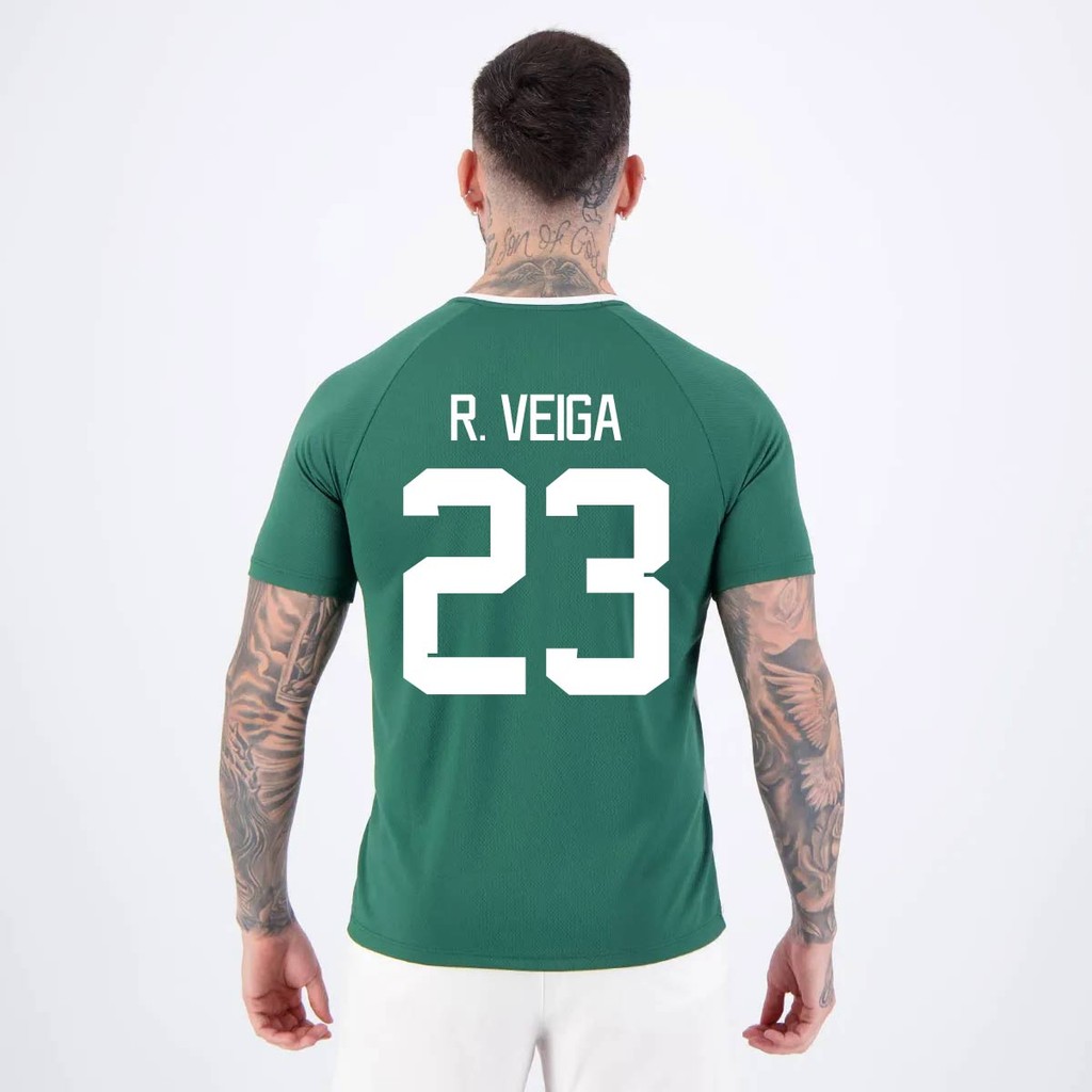Camisa Palmeiras R. Veiga 23 Alviverde Branca e Verde em Oferta na Shopee