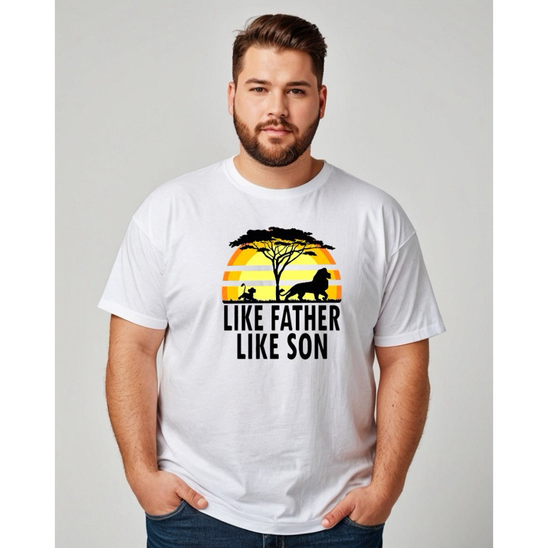 Camiseta Masculina Tal Pai Tal Filho Rei Leão Mufasa Simba Infantil Plus Size