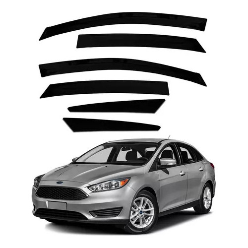 Calha De Chuva Slim Ford Focus Sedan 2014 A 2018 4 Portas em Oferta na Shopee