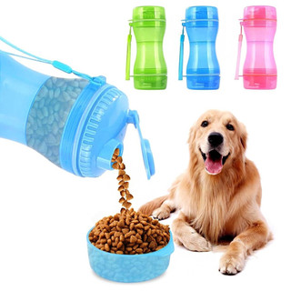 Garrafa Água Pet Bebedouro Ração Portátil 2 em 1 Comedouro Passeio Cachorro Gato ref: CW-01 em Oferta na Shopee