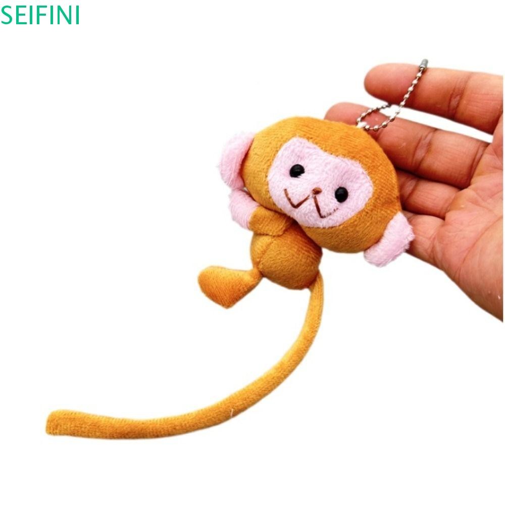 Chaveiro De Boneca De Macaco SEIFINI , Pingente De Pelúcia De Cauda Longa , Brinquedo Desenho Animado Macia em Oferta na Shopee