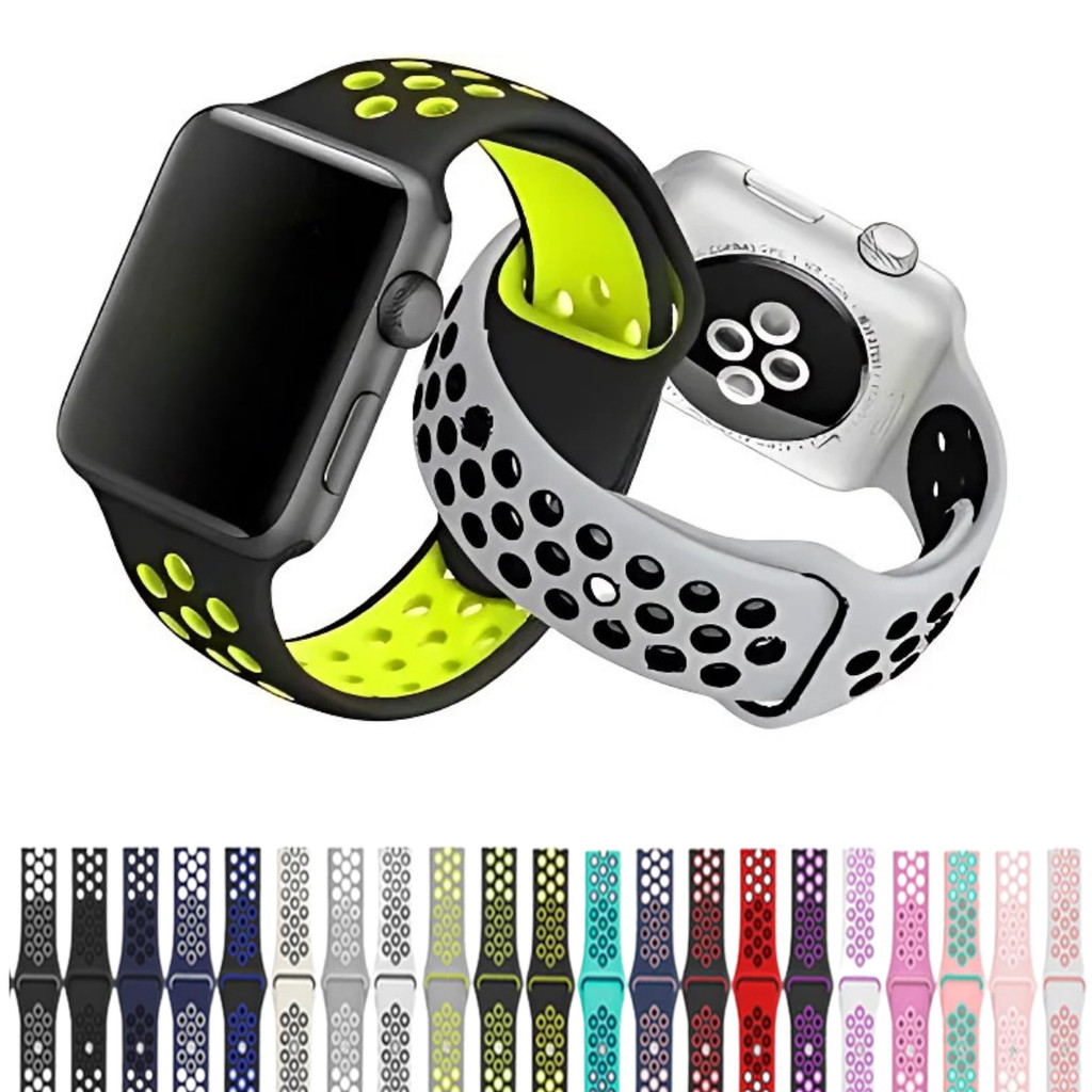 Pulseira Com Furos sport Compatível Com smart watch Apple Watch serie 7 8 9 ultra se E Iwo