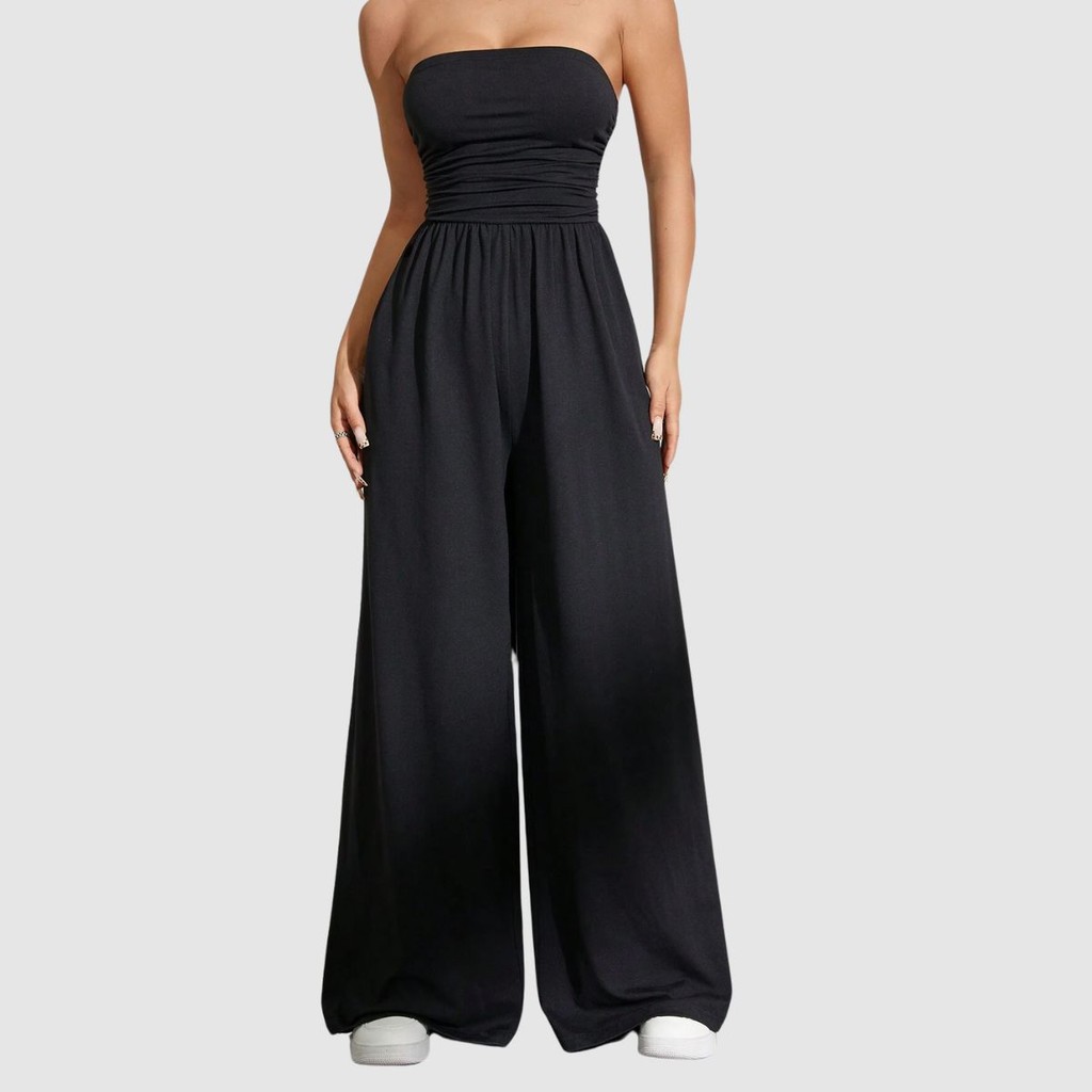 Macacão Longo Pantalona Luxo Soltinho Com Tomara Que Caia Franzido Lançamento