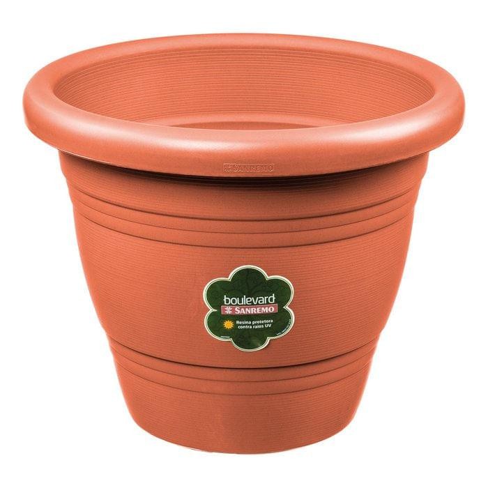 Vaso para Planta Plástico Redondo Marrom 35cm Sanremo em Oferta na Shopee