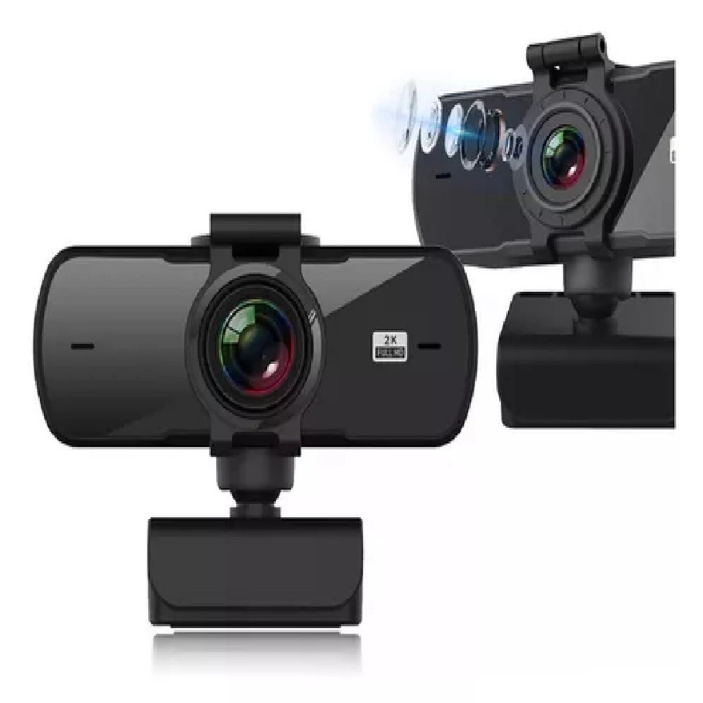 Webcam Usb 2k Hd Auto Focus C/ Microfone Para Laptop Desktop