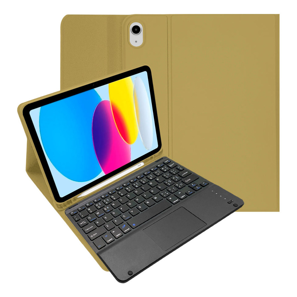 Capa iPad A16 11ª Geração com Teclado Sem Fio Magnético e Touchpad Integrado Suporte para Caneta Bateria Longa Duração