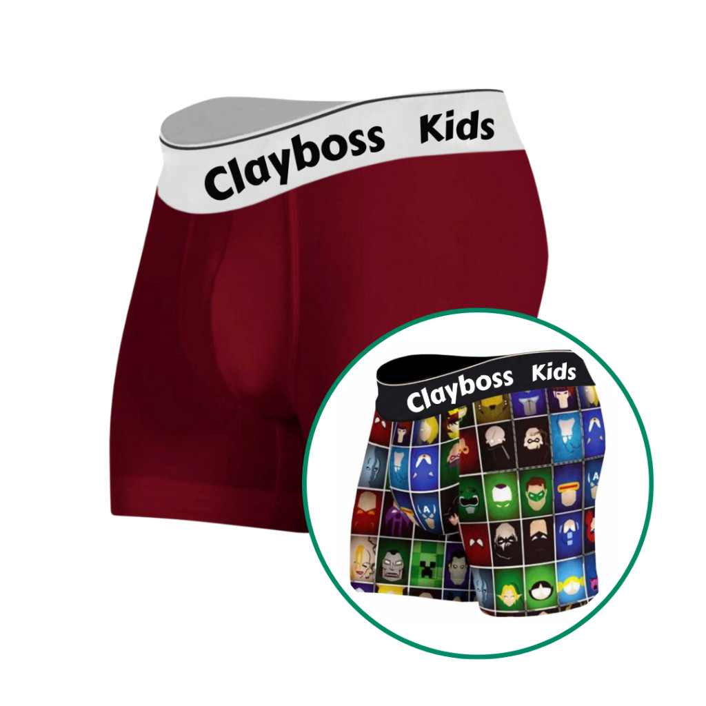 Kit 10 Cuecas Boxer Infantil Menino Cueca Box Juvenil Sortidas em Algodão e Microfibra