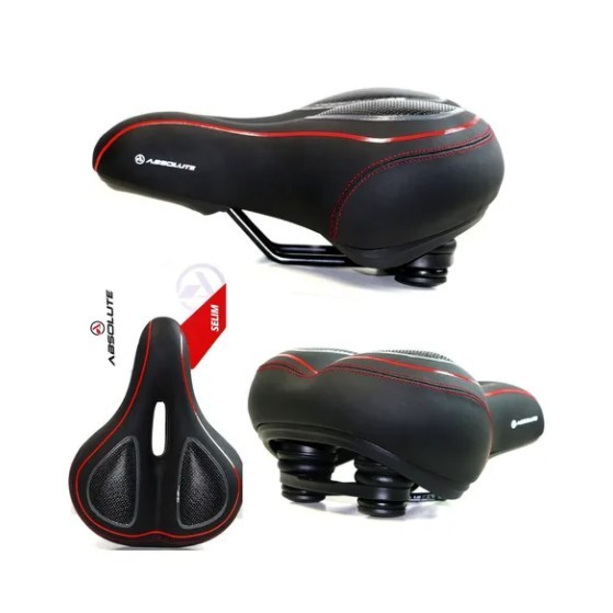Selim Mtb Absolute Com Gel / Elastômero - Vermelho