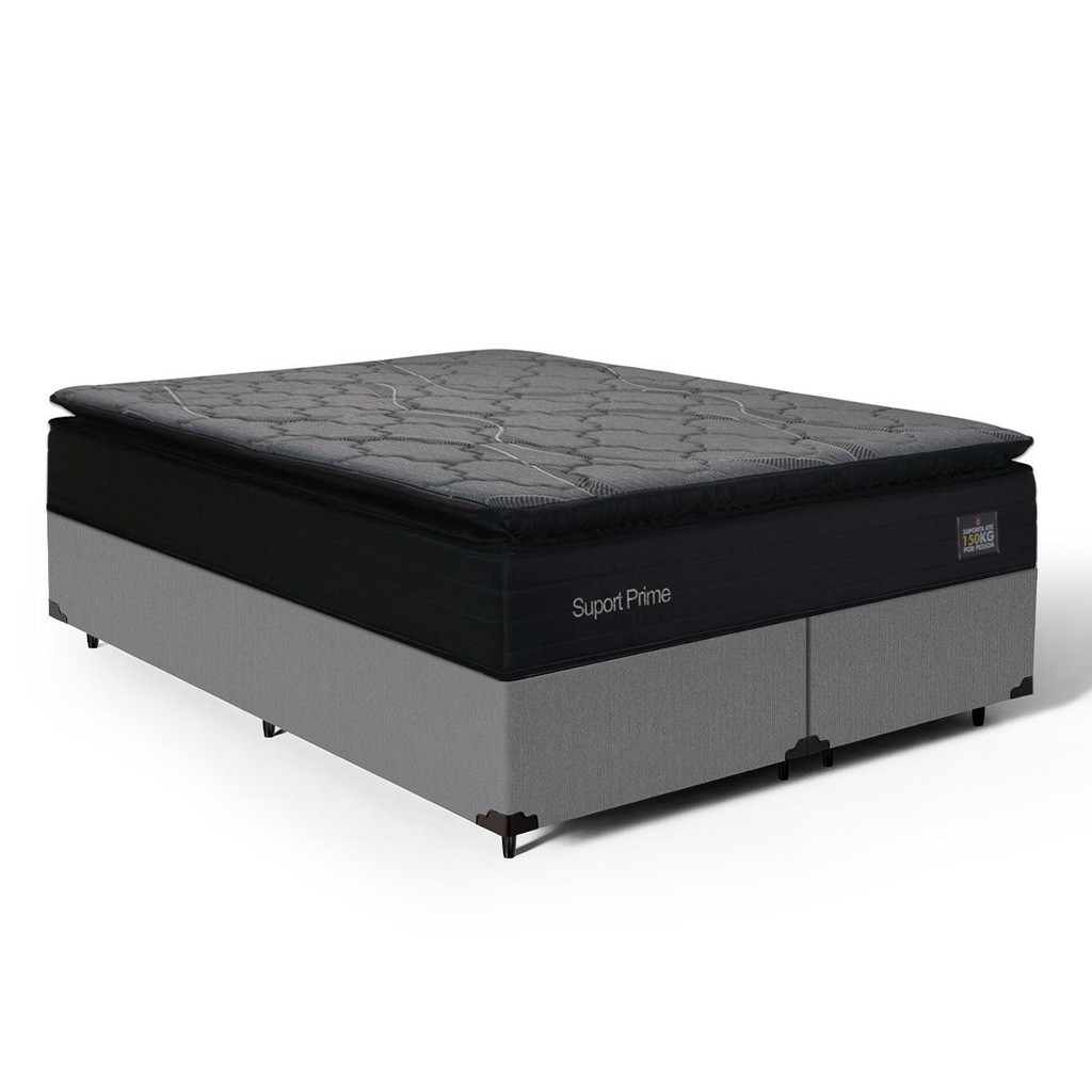 Cama Box com Colchão de Espuma D45 Pillow Top Suport Prime Queen 158cm - Home & Living