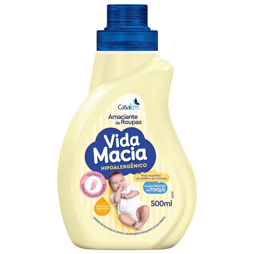 Amaciante de Roupas Bebê Hipoalergenico Camomila Vida Macia 500ml