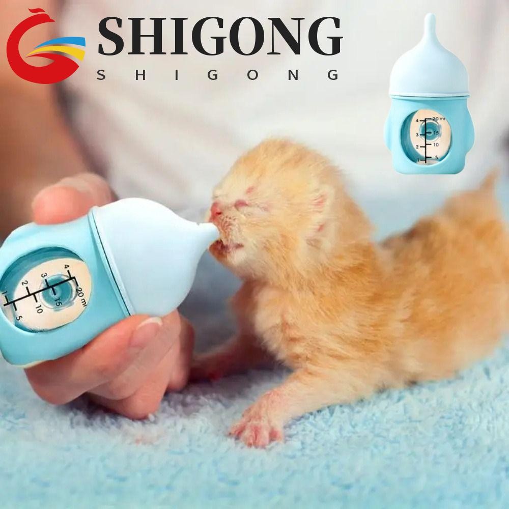 Garrafa De Mamilo Para Gatinhos SHIGONG , Alimentador De Leite Filhotes De Silicone De 20/80ML , Com Mamadeira Em Escala em Oferta na Shopee