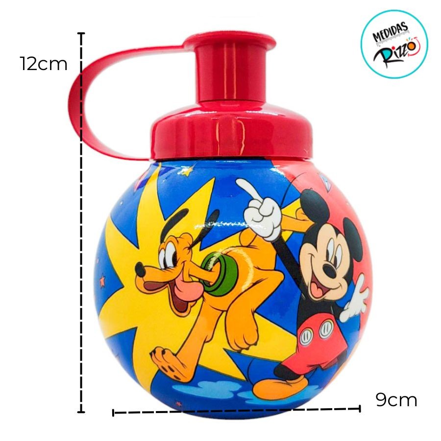 Detalhes do Garrafa Squeeze Bola Mickey e Pluto - Vermelha - 250ml  - 1 unidade - Disney Original - Rizzo