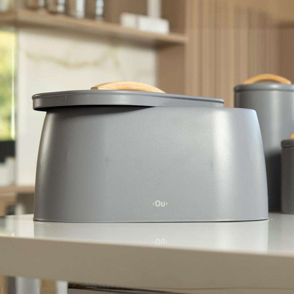 Porta pão com alças Ou Linha Sense em Metal e Bambu