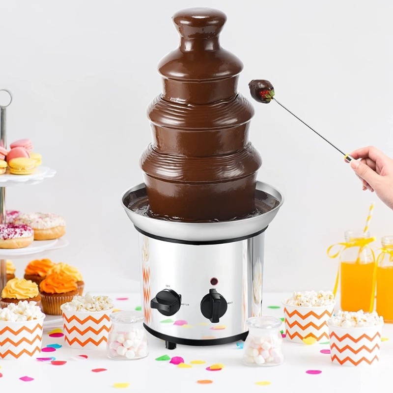 Máquina Fonte Rotativa Aço Inoxidável LI * Fusão Chocolate 4 Camadas Para Reuniões Aniversário
