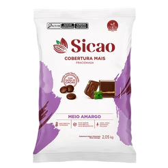 Cobertura Fracionada Chocolate Meio Amargo Gotas 2,05kg Sicao