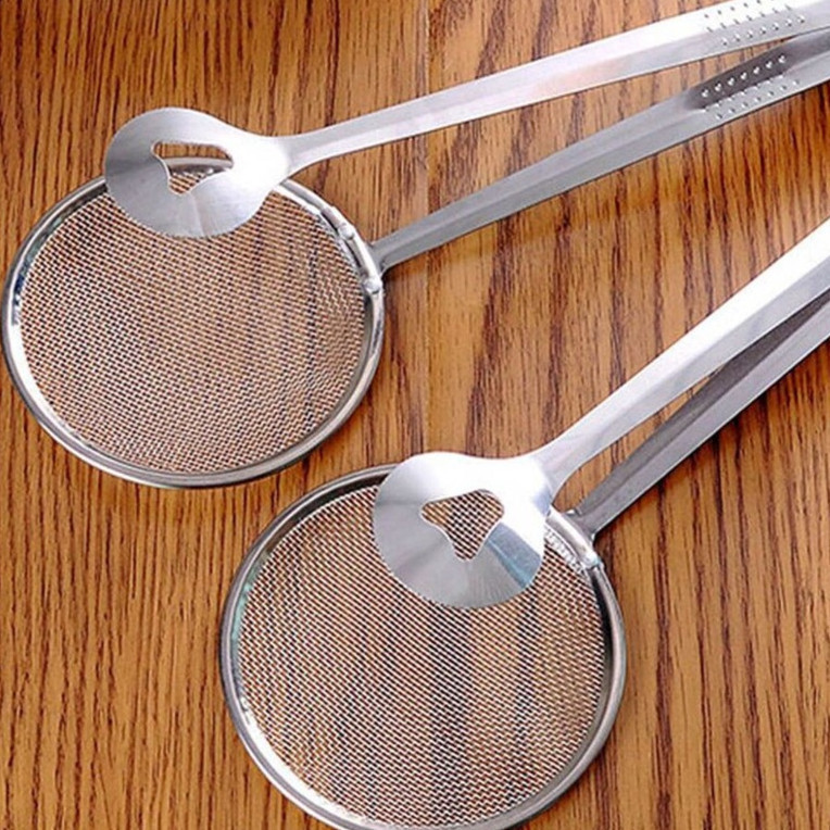 Escumadeira para pegador fritura de pastel carne aipim Inox 29 cm