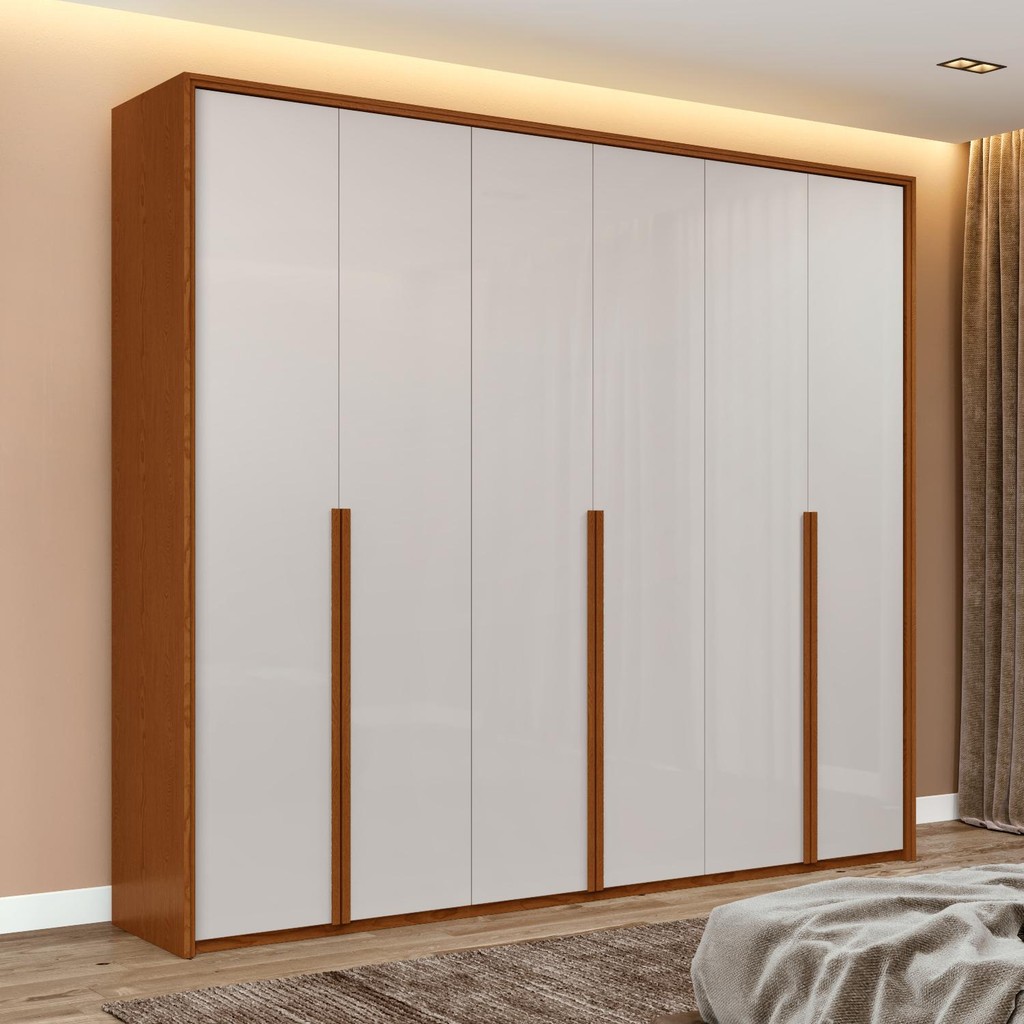 Guarda Roupa Casal 100% MDF 6 Portas Easy Move 2,40  Frassino/Off White em Oferta na Shopee
