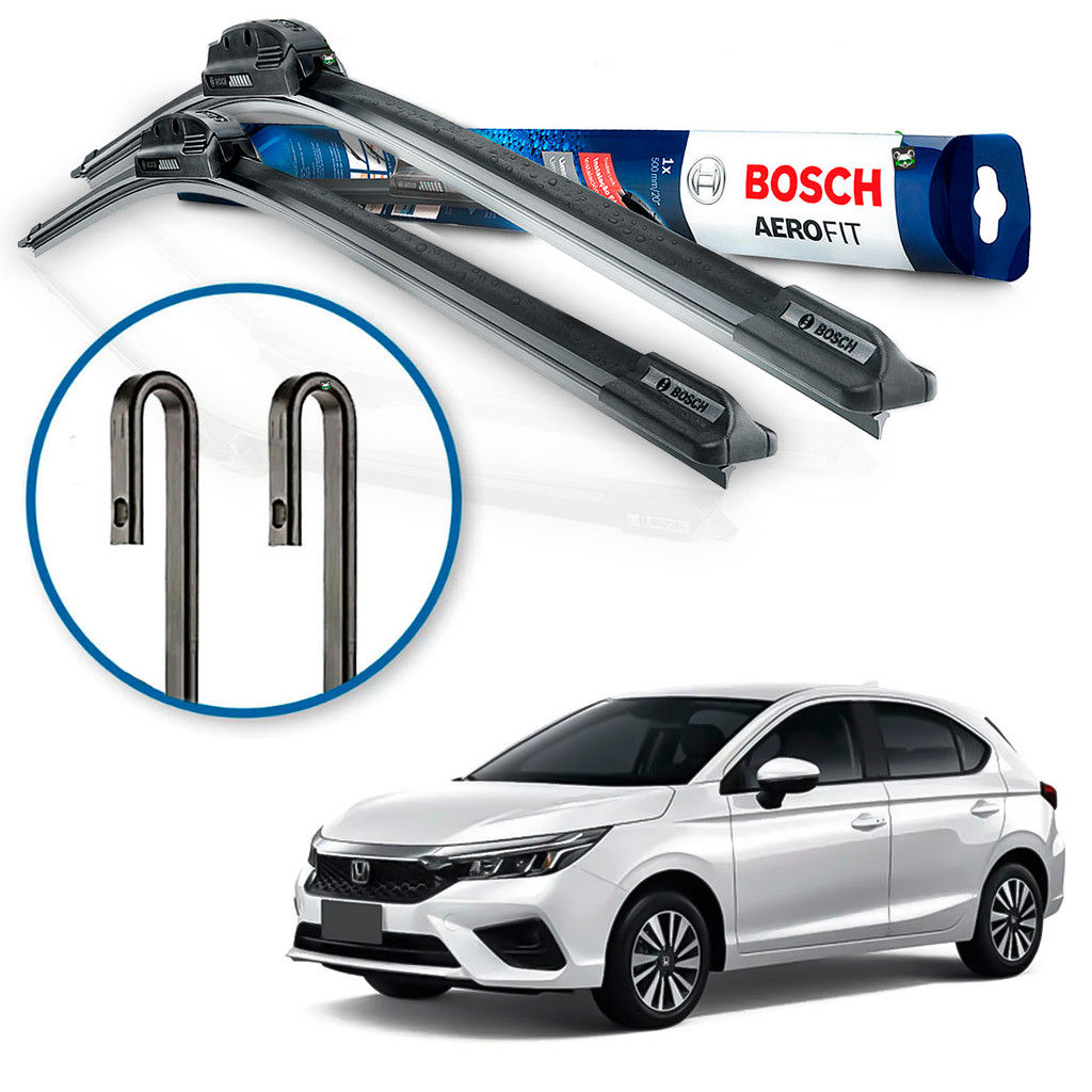 Par Palheta Limpador Parabrisa Bosch Honda Novo City Hatch 2022 2023 2024 2025 Braço Gancho