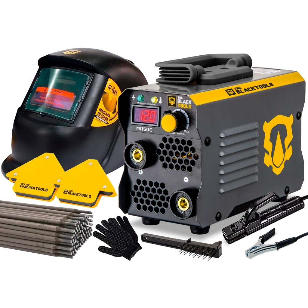 Máquina De Solda Inversora Digital 220v 120a Com Acessórios The Black Tools em Oferta na Shopee