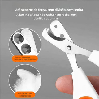 ortador De Unhas Alicate Com Furo Para Gato Corte Preciso Evita Sangramento Aço Inoxidáve…