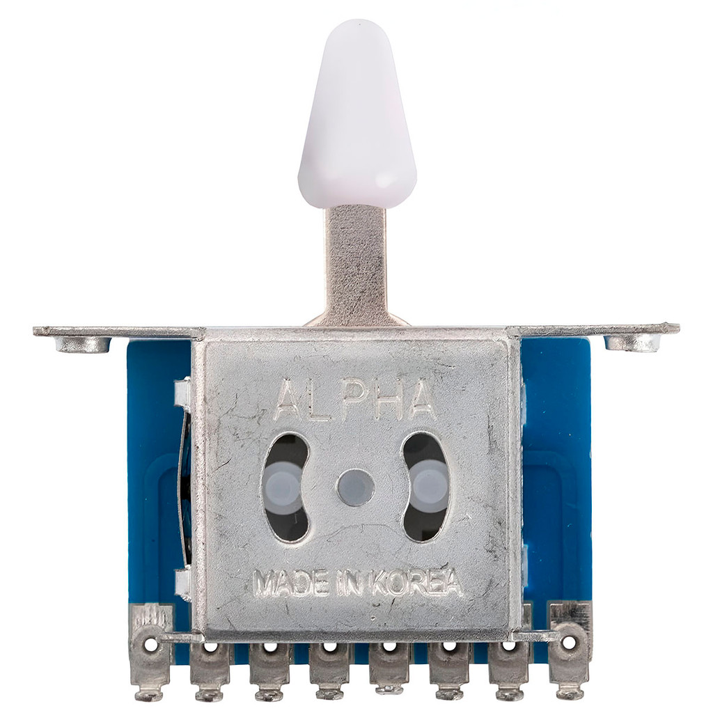 Chave Seletora Alpha 3 Posições Para Guitarra Stratocaster Com Knob Branco
